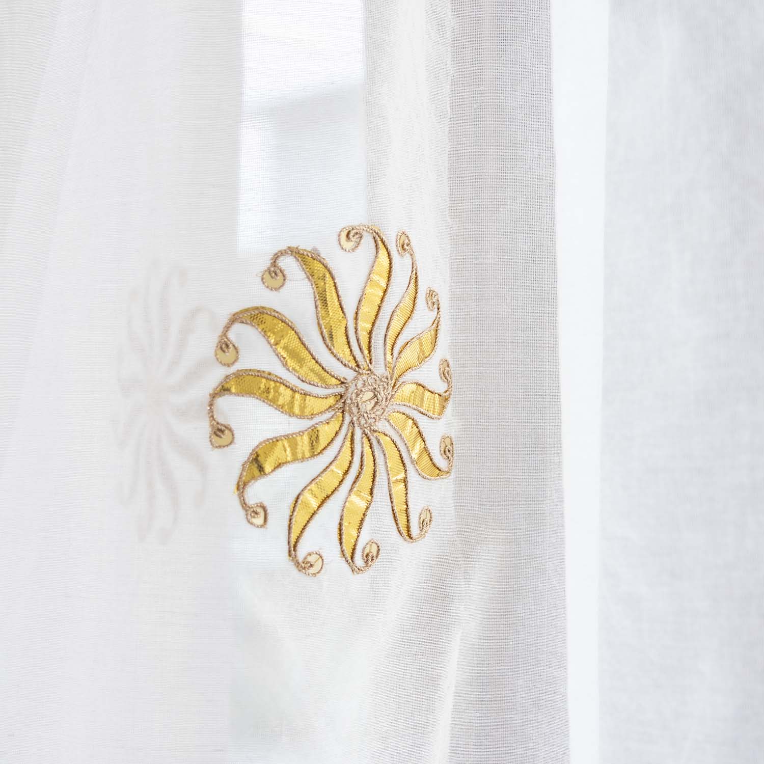 Chanderi Gota Curtain - White