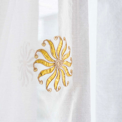 Chanderi Gota Curtain - White