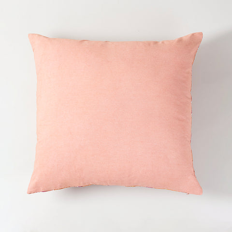 Marigold Jaal Hand Block Printed & Hand Embroidered Cushion Cover Set of 2 , Pink