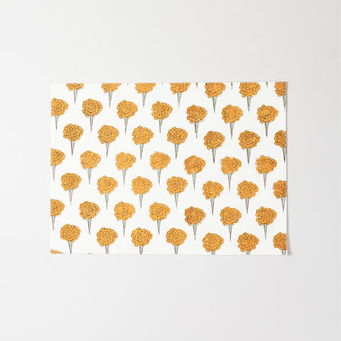 Yellow Marigold Block Printed Placemat Set of 2