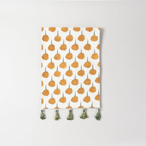 Yellow Marigold Buti Block-Printed Table Runner