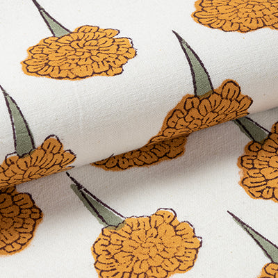 Yellow Marigold Buti Block-Printed Table Runner