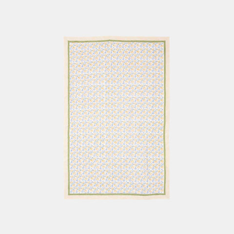 Yellow Lily Hand Block Printed Floral Table Cloth