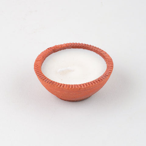 Terracotta Soy Wax Diya Set