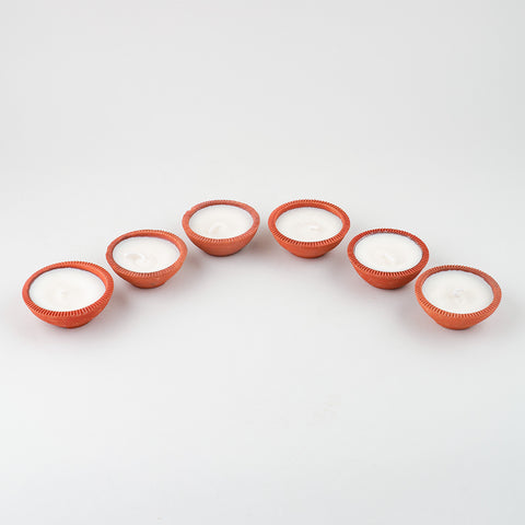 Terracotta Soy Wax Diya Set