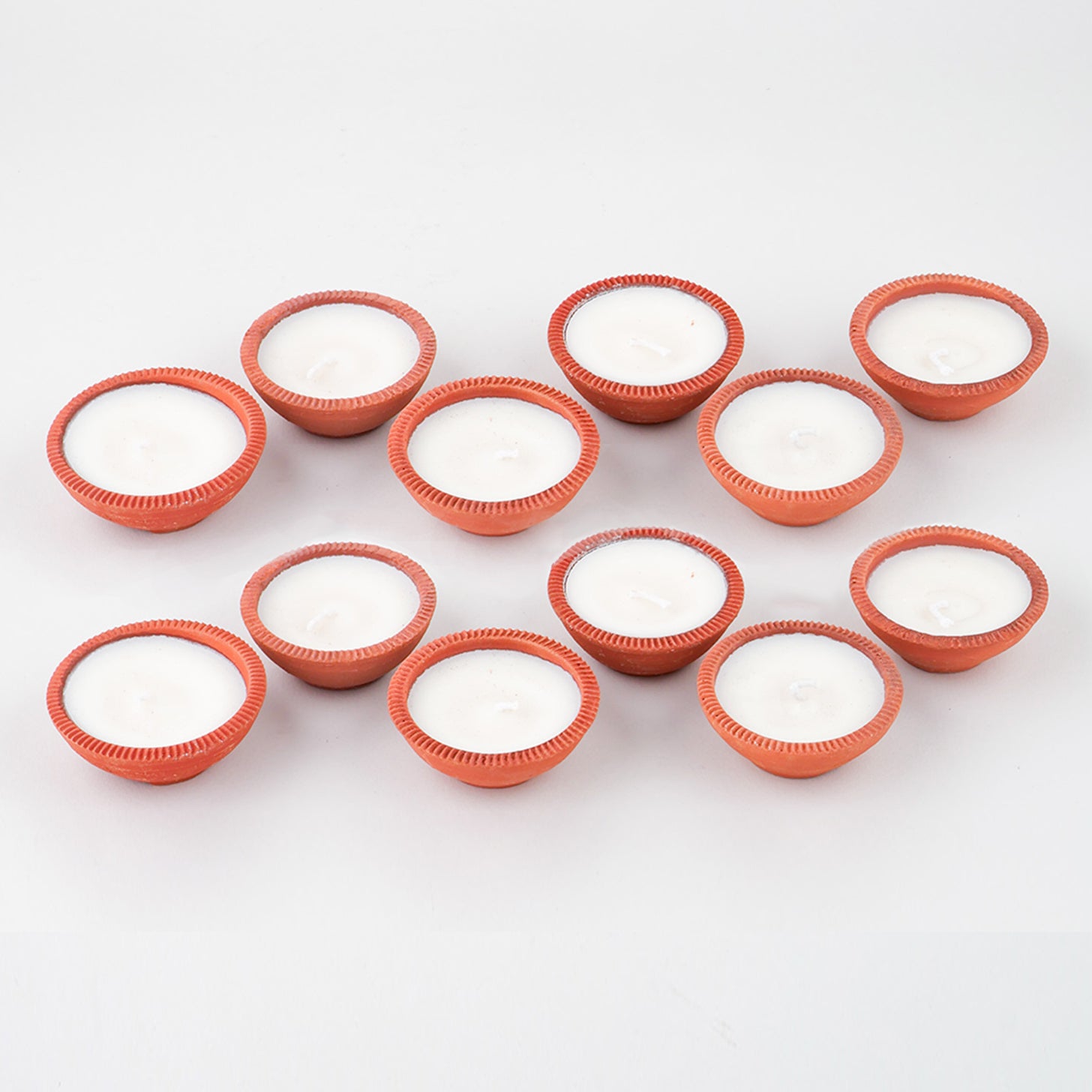 Terracotta Soy Wax Diya Set