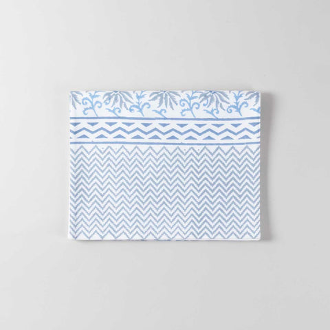 Blue Lily Hand Block Printed Floral Table Runner, 13x42