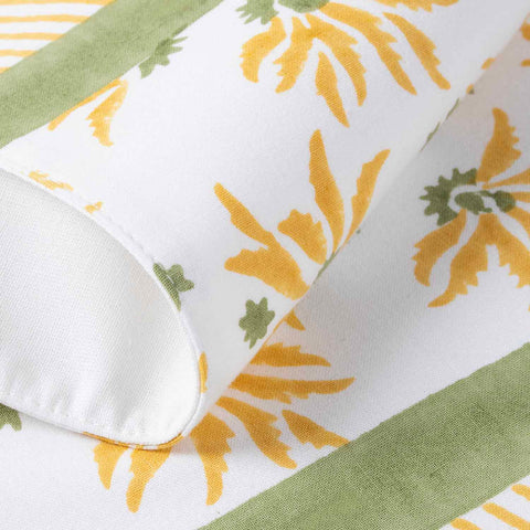 Yellow Lily Hand Block Printed Floral Placemat Set of 2