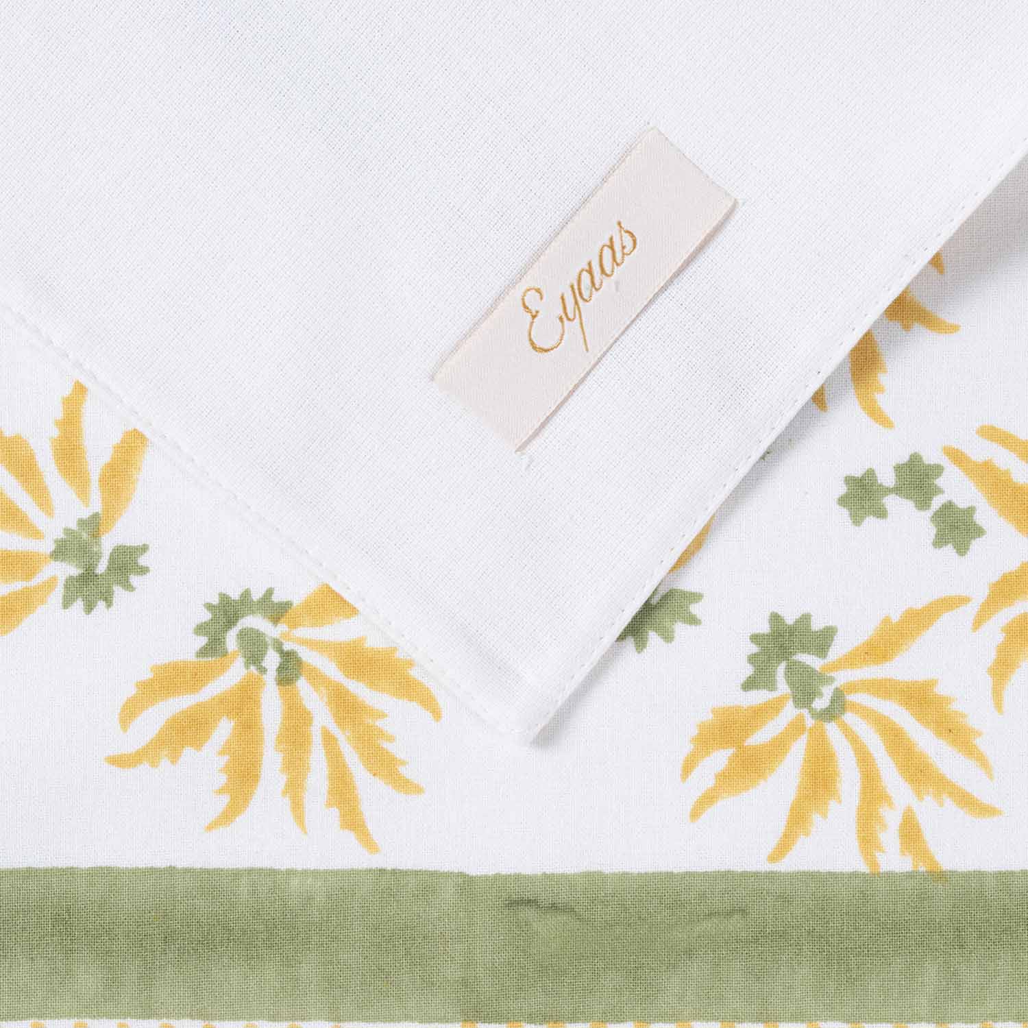 Yellow Lily Hand Block Printed Floral Placemat Set of 2