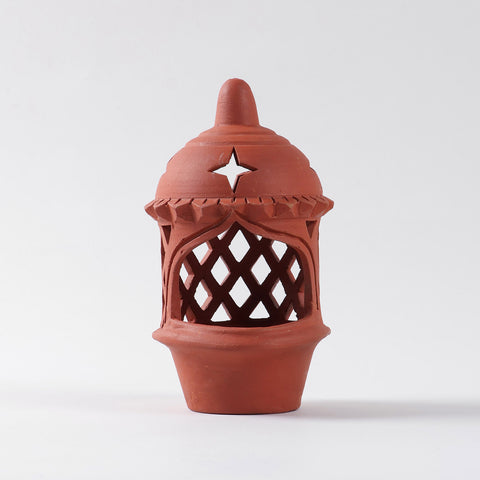 Cutwork Terracotta Lamp Set of 2
