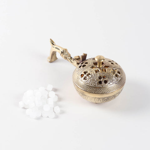 Brass Dhuni Incense Burner with Kapoor (50 gms)
