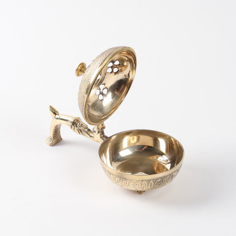 Brass Dhuni Incense Burner with Kapoor (50 gms)