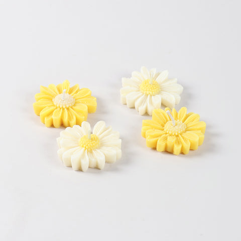 Daisy Candle Set of 4 (Yellow & White)