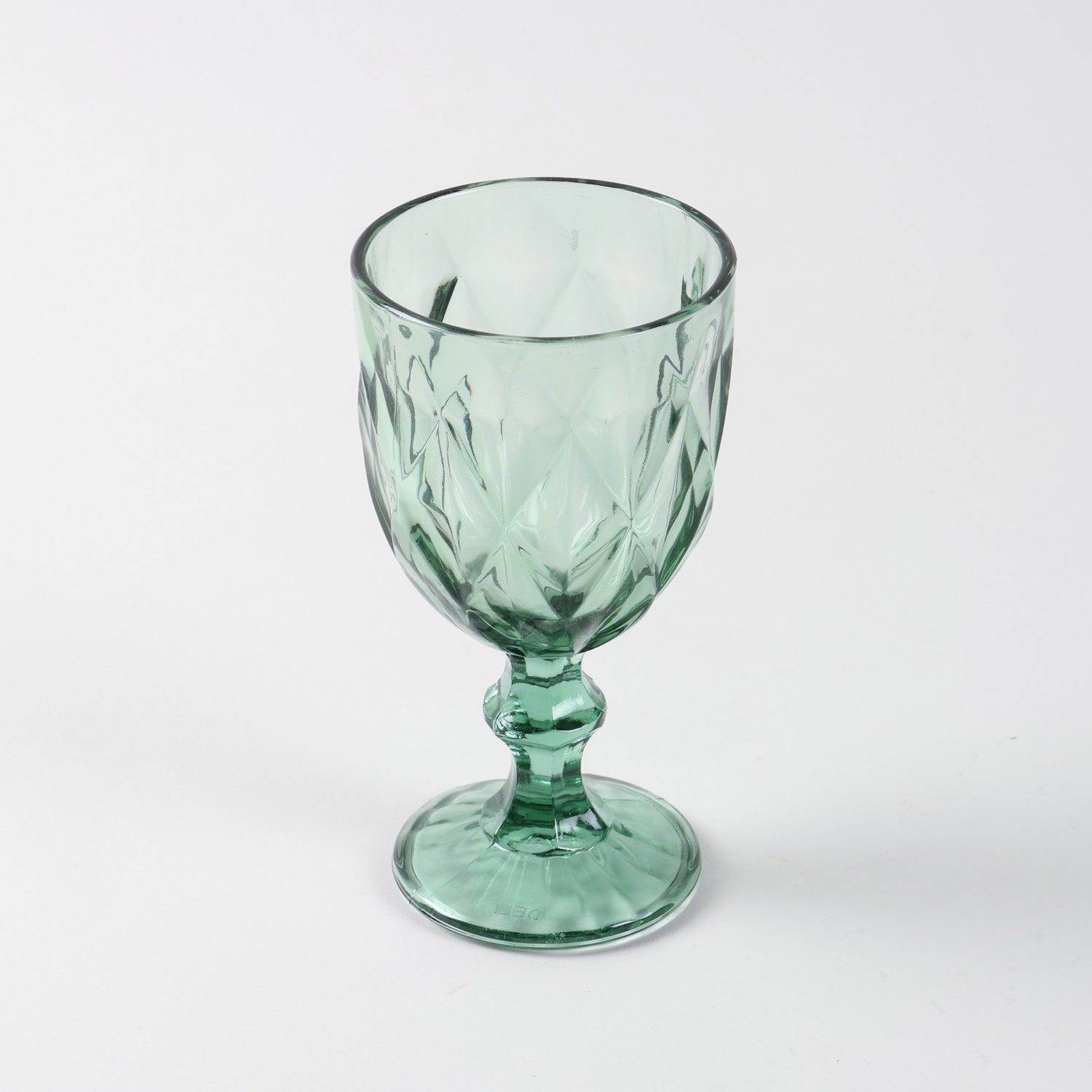 Diamond Wine Glasses Set of 2, Pink/Green