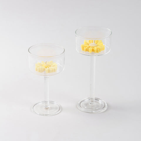 Glass Candle Holder/Stand Set of 2