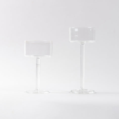 Glass Candle Holder/Stand Set of 2