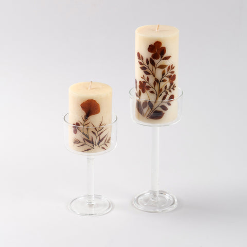 Glass Candle Holder/Stand Set of 2