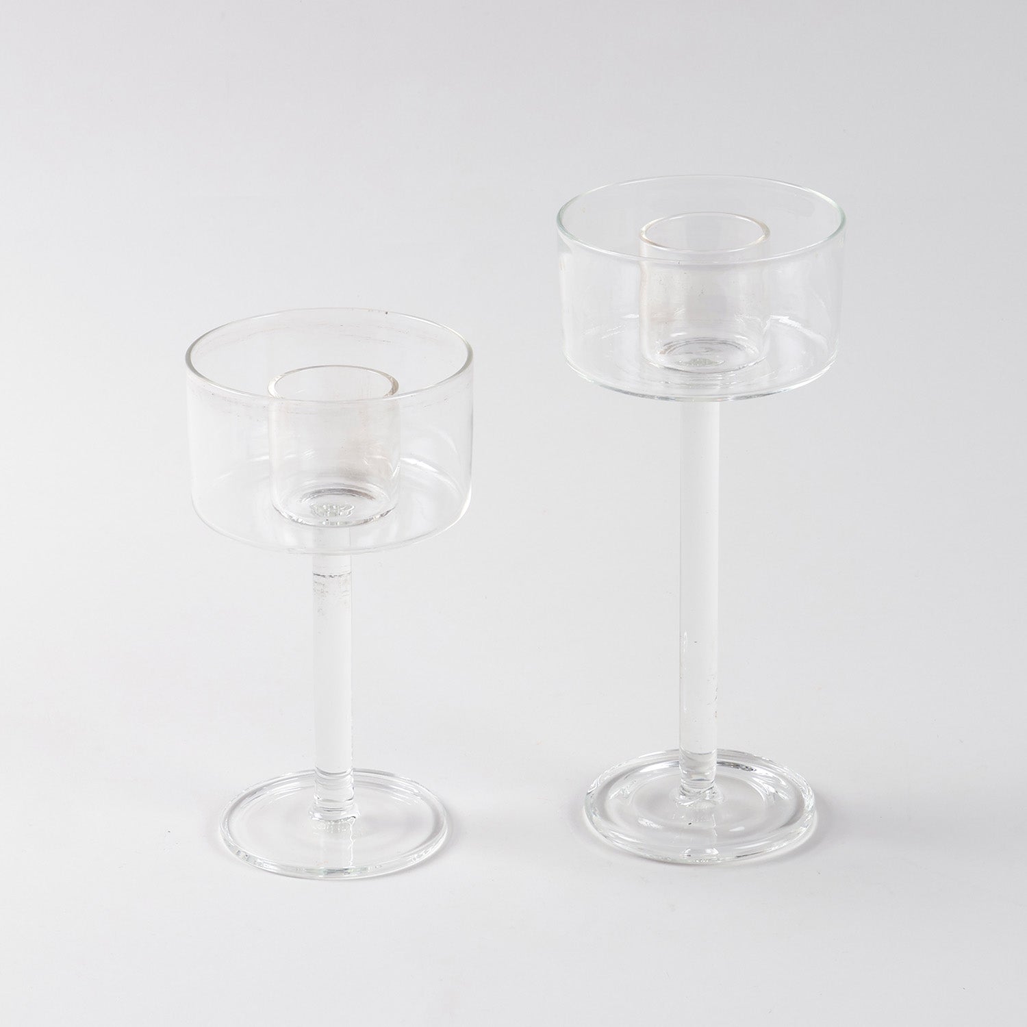 Glass Candle Holder/Stand Set of 2