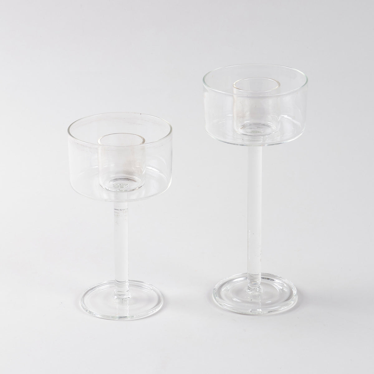 Glass Candle Holder/Stand Set of 2
