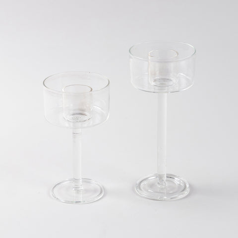 Glass Candle Holder/Stand Set of 2