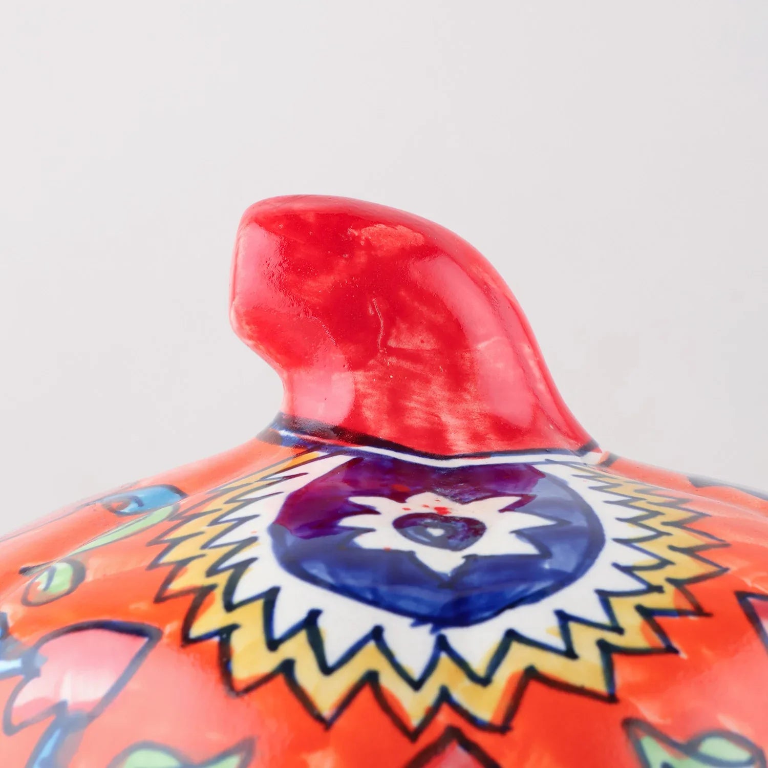 Ceramic Pumpkin Tea Light Candle Holder, Orange, 8x9