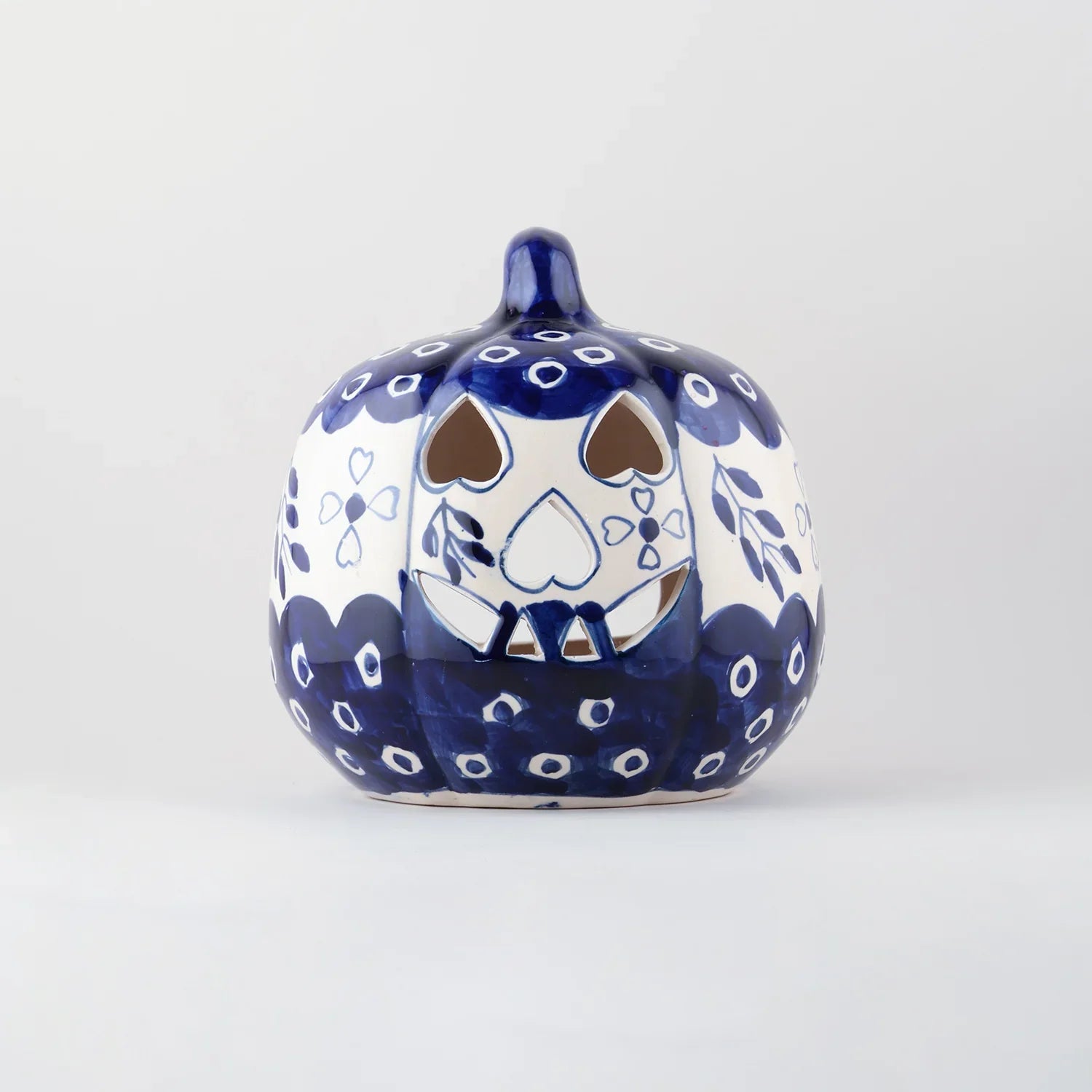 Ceramic Pumpkin Tea Light Holder - Blue