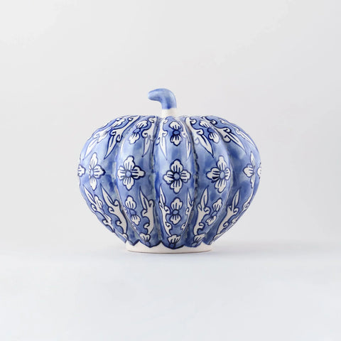 Ceramic Pumpkin Decor - Blue