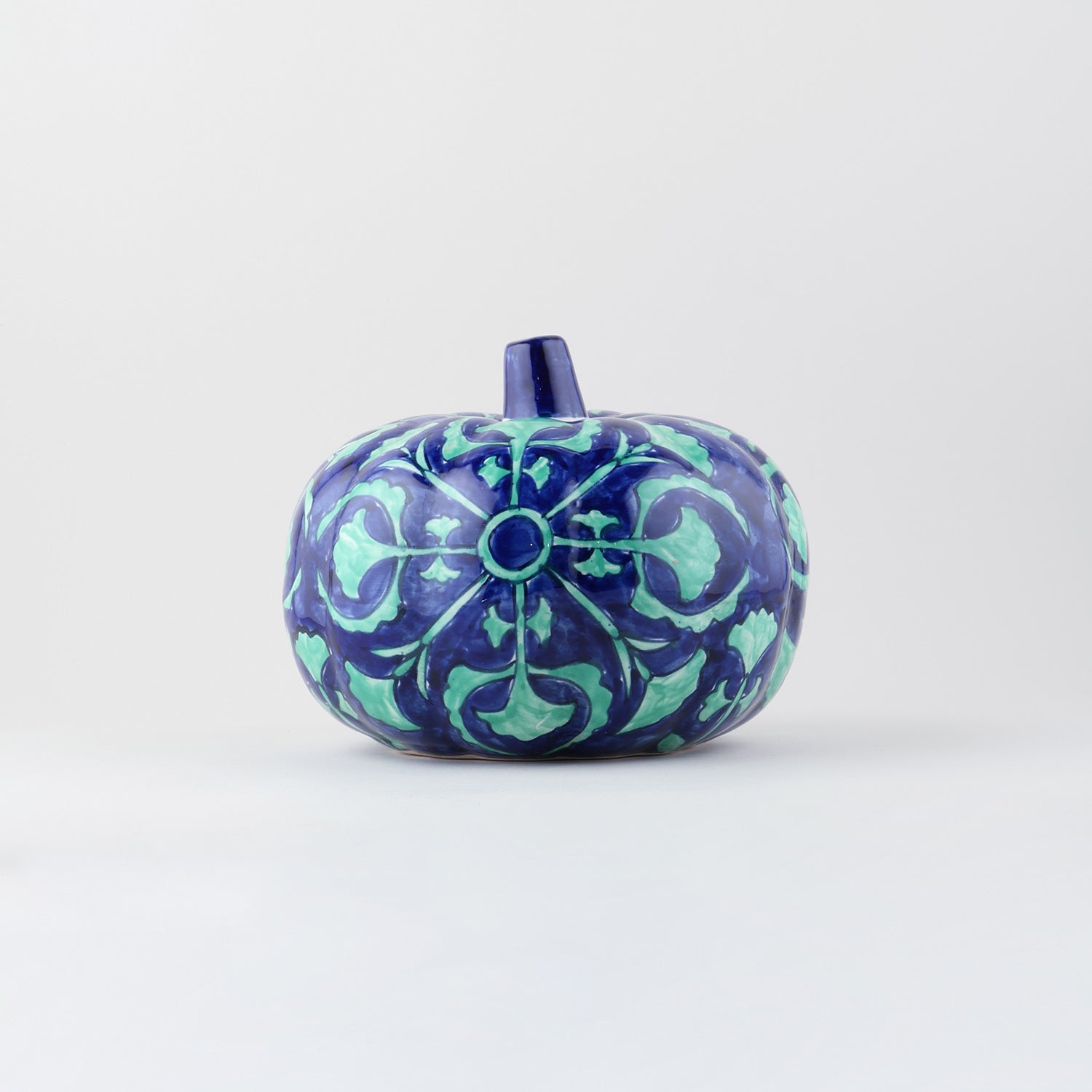 Ceramic Pumpkin Decor - Blue & Green