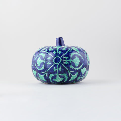 Ceramic Pumpkin Decor - Blue & Green