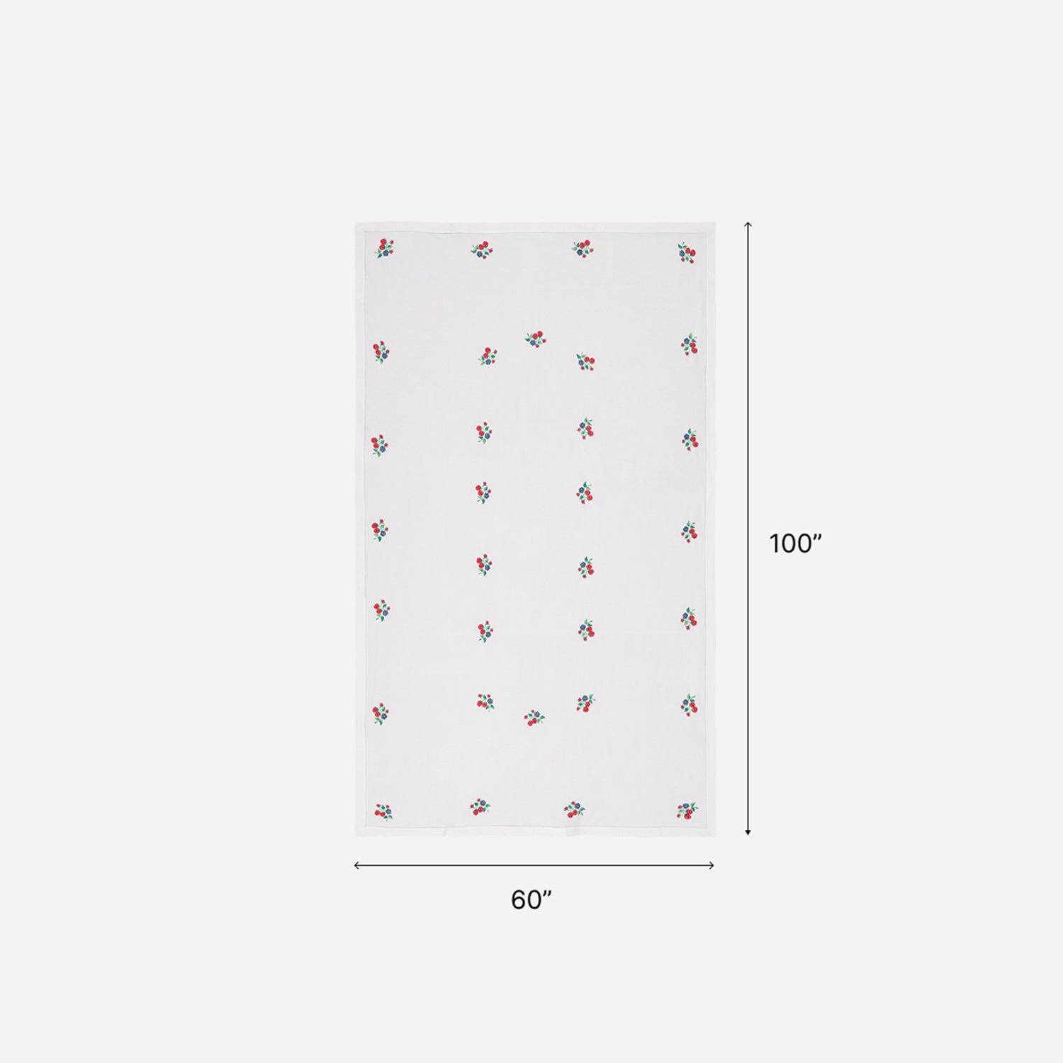 Wild Berries Embroidered Cutwork Table Cloth, 60 x 100