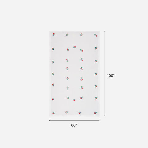 Wild Berries Embroidered Cutwork Table Cloth, 60 x 100