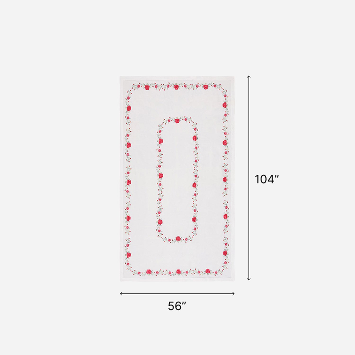 Poinsettia Embroidered Cutwork Table Cloth