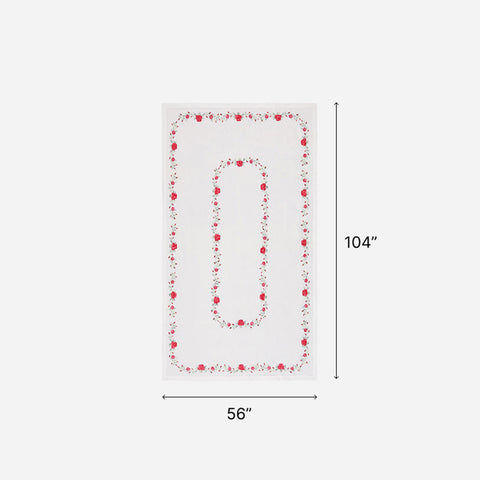 Poinsettia Embroidered Cutwork Table Cloth