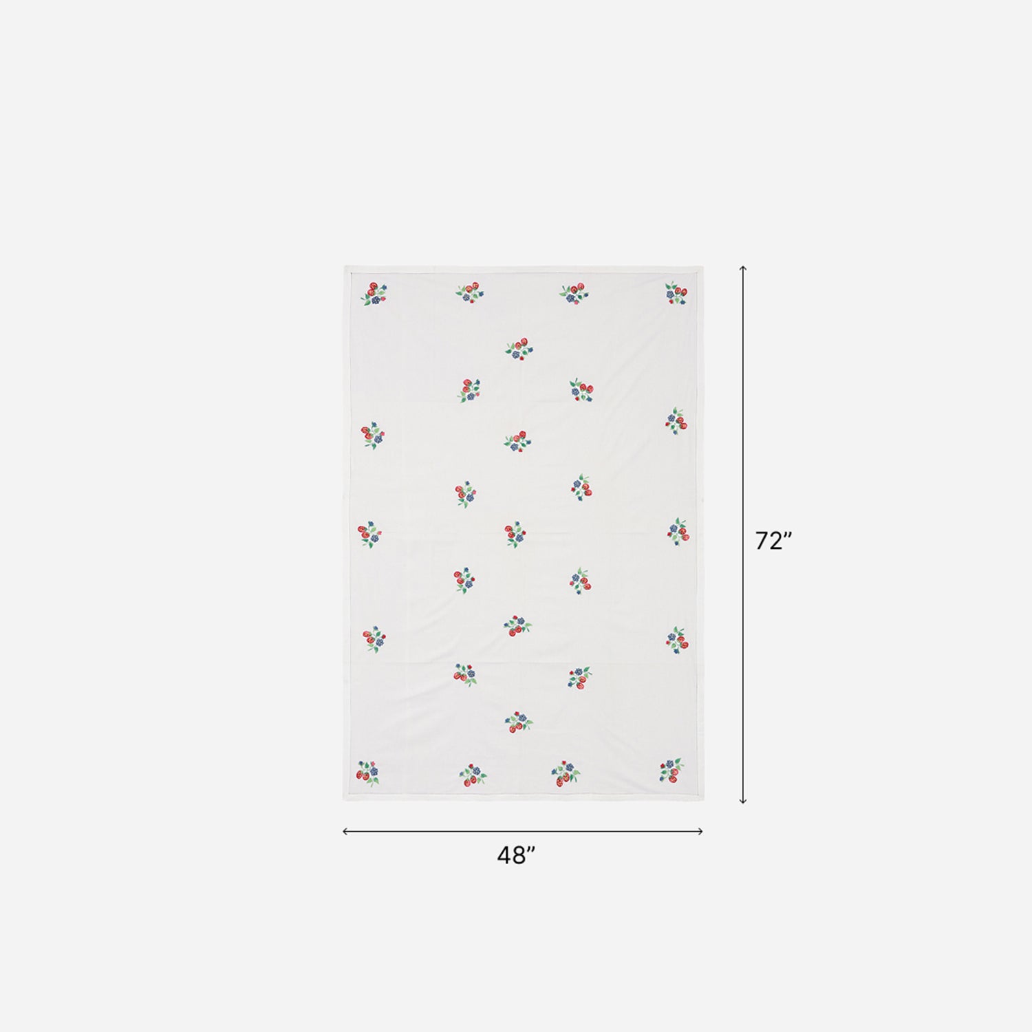 Wild Berries Embroidered Cutwork Table Cloth, 48 x 72