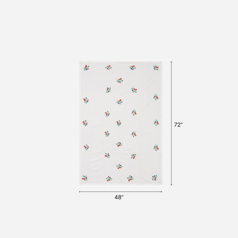 Wild Berries Embroidered Cutwork Table Cloth, 48 x 72