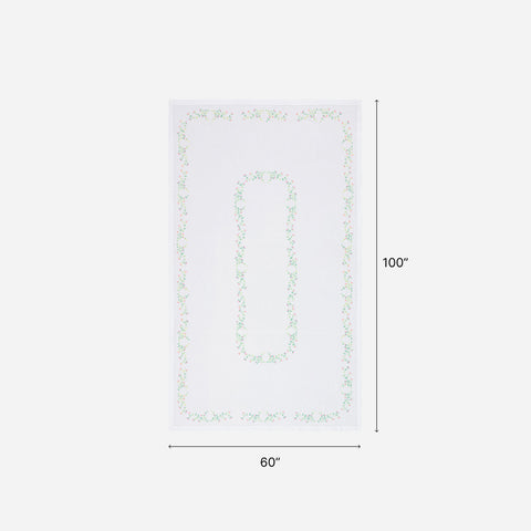 Pink Blossoms Embroidered Cutwork Table Cloth