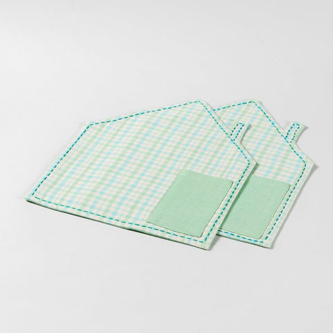 Kids’ Little House Placemats Set of 2 (Blue/Green) - Eyaas