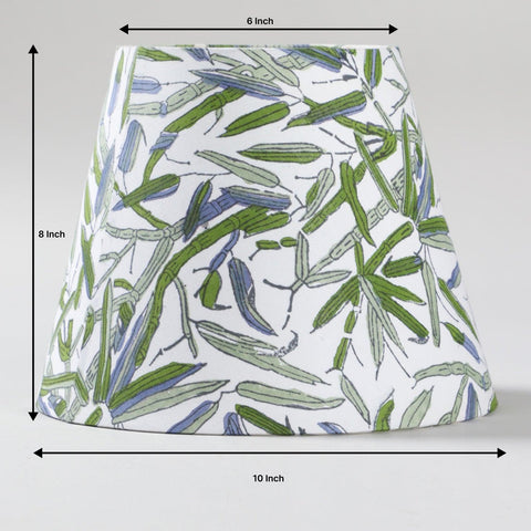 Leaf Hand Block Printed Conical Lampshade - 10x8x6 - Eyaas
