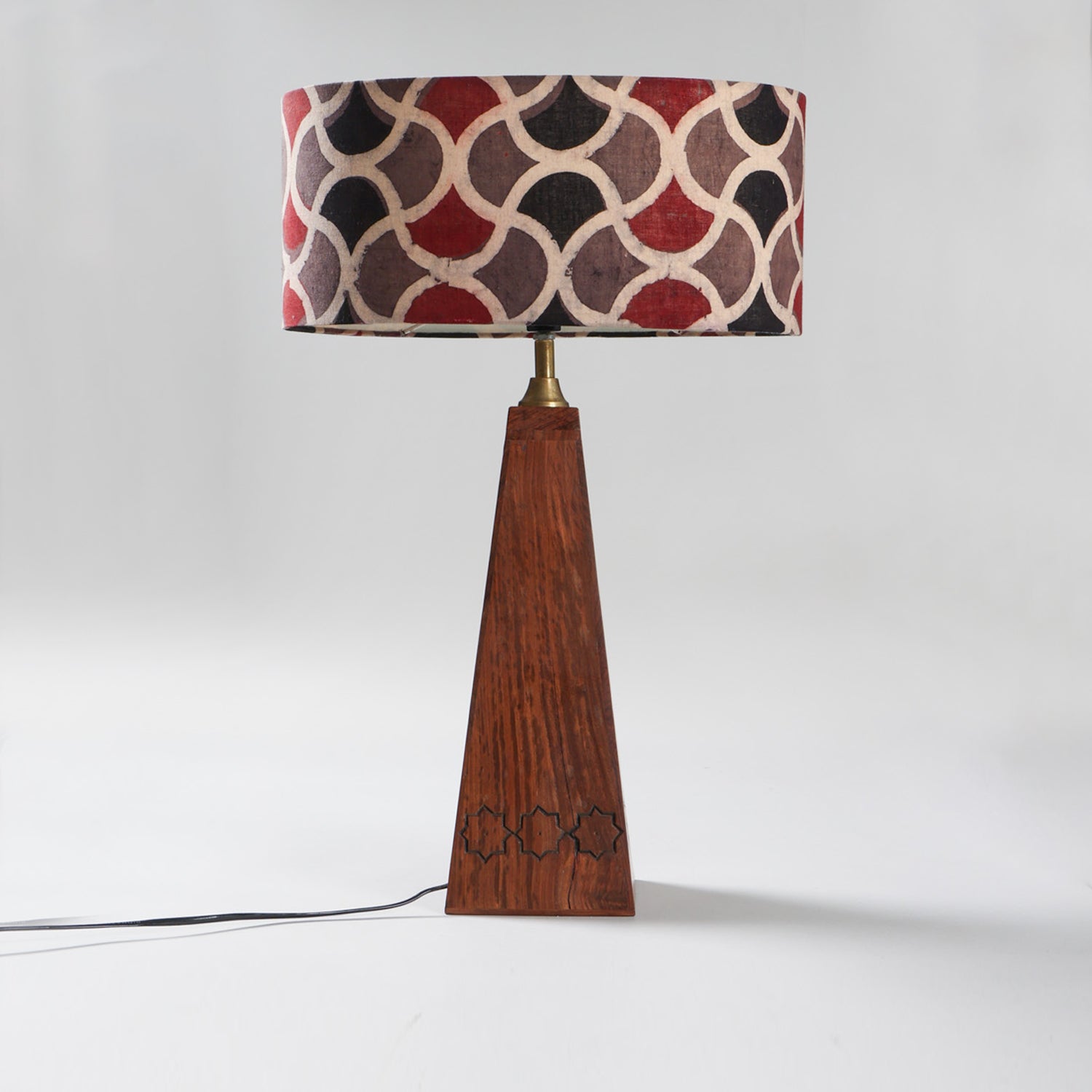 Ajrakh Lampshade in Earth Tones - 13x9x6