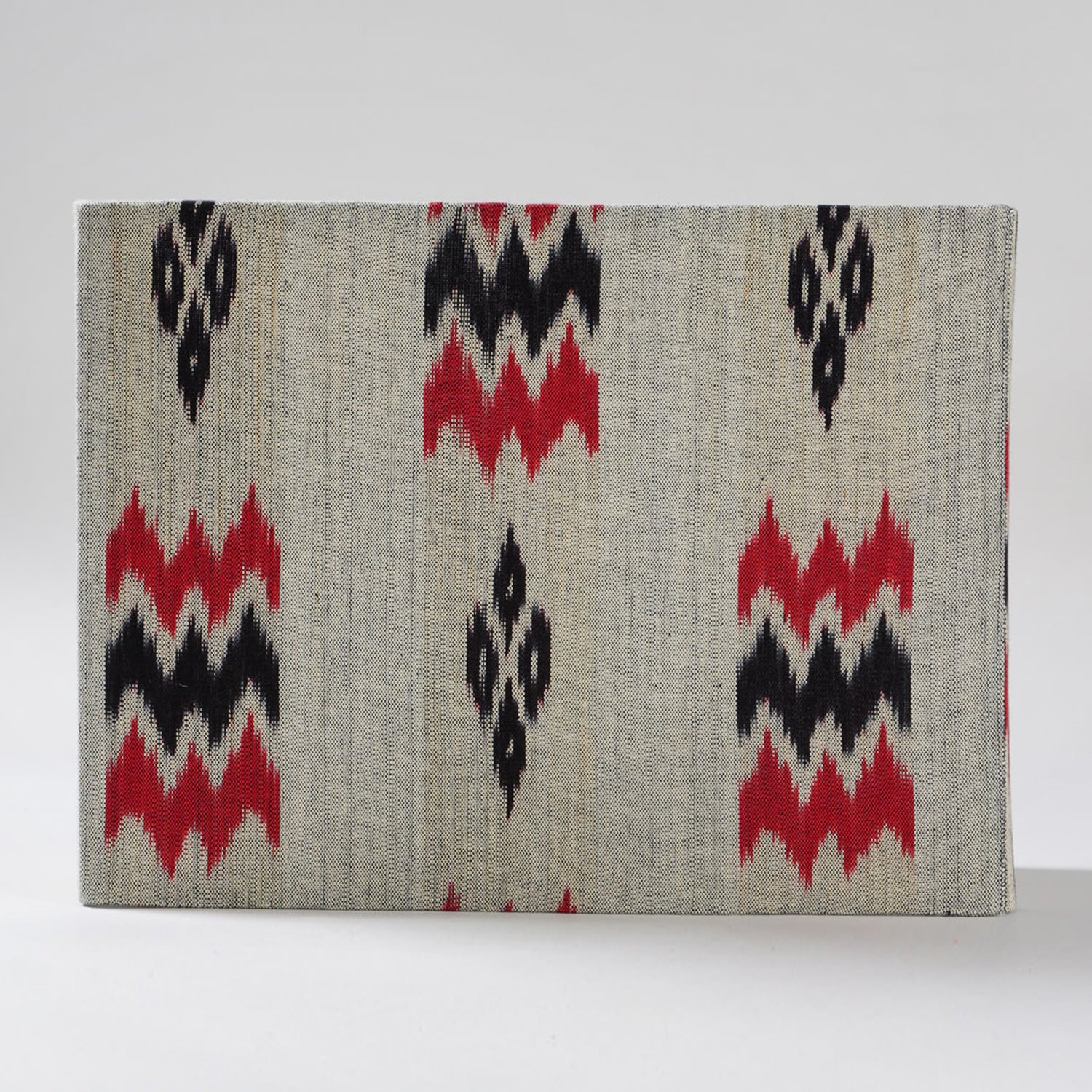 Hand Woven Ikat Lampshade Grey - 10x14x7