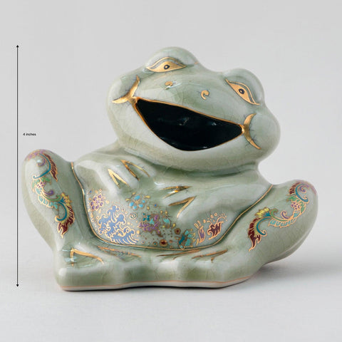 Hand-Painted Celadon Frog - Eyaas