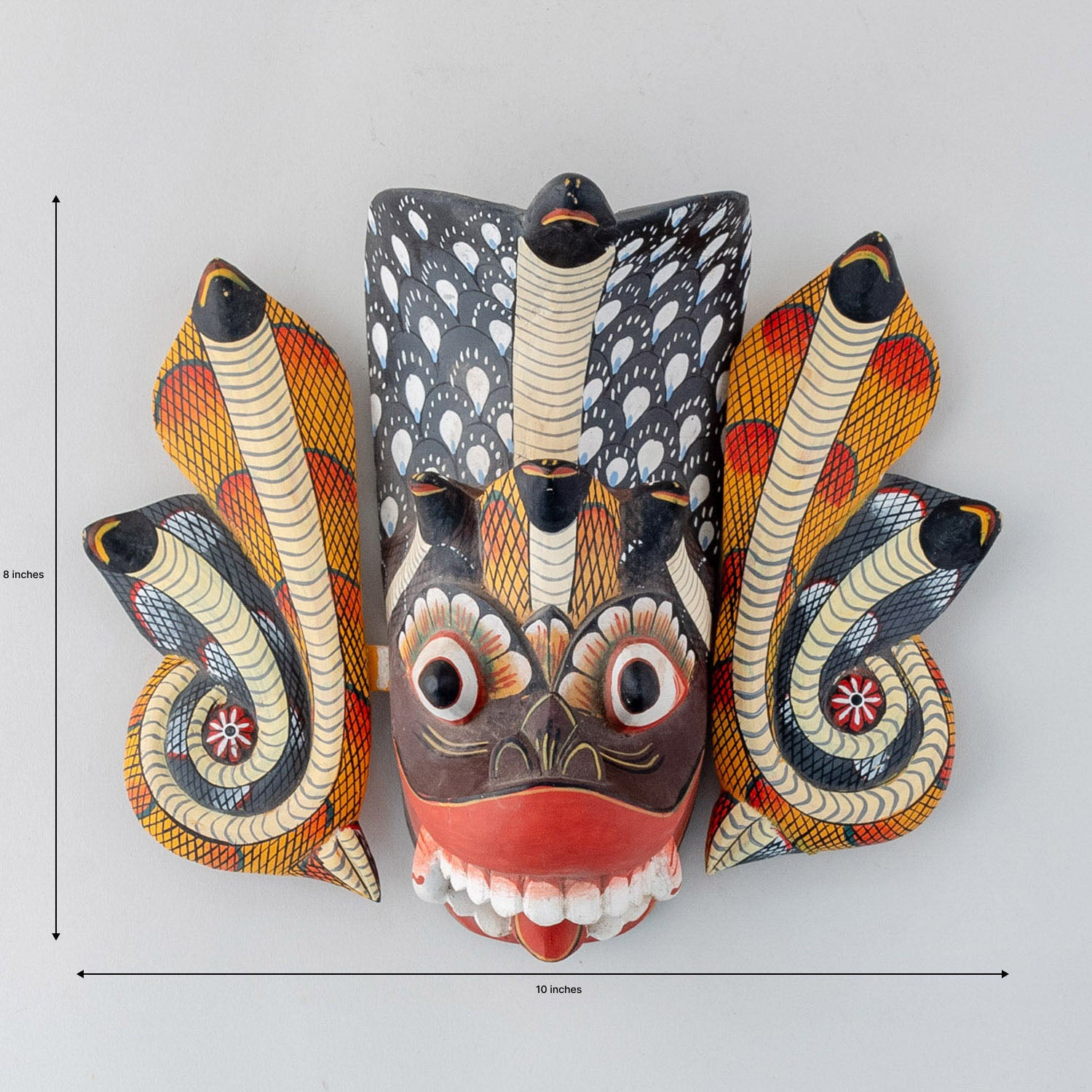 Sri Lanka Naga Raksha Wooden Mask 8 x 10"