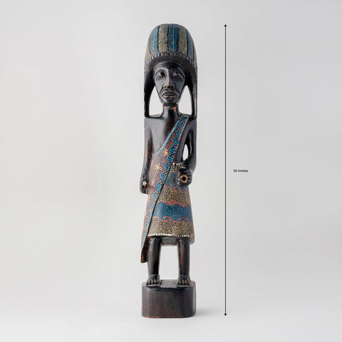 Indonesian Wooden Statue - 20 Inches - Eyaas