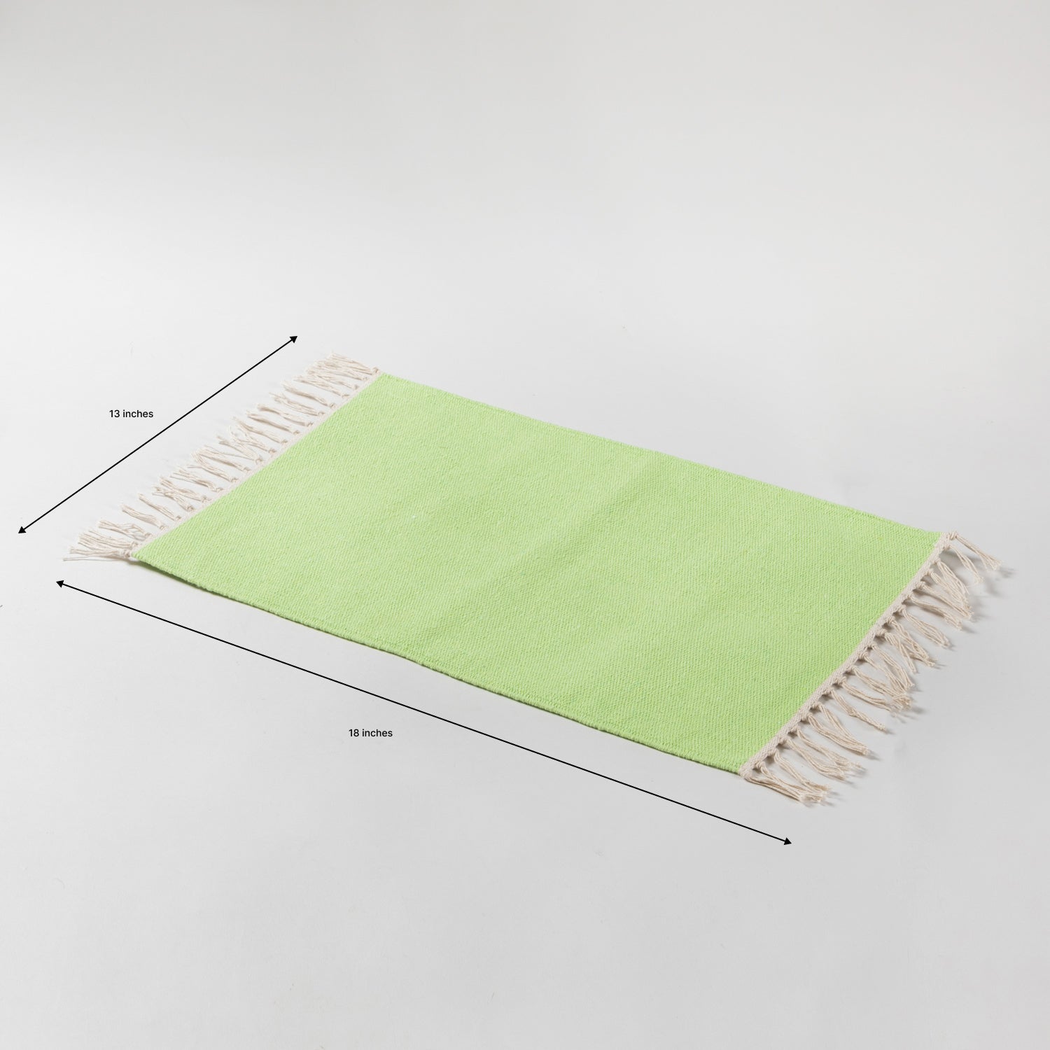 Handwoven Cotton Table Mats Set of 2 Green - 13x18