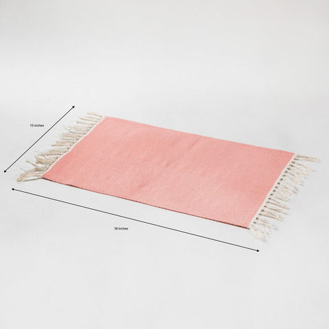 Handwoven Cotton Table Mats Set of 2 Pink - 13x18 - Eyaas