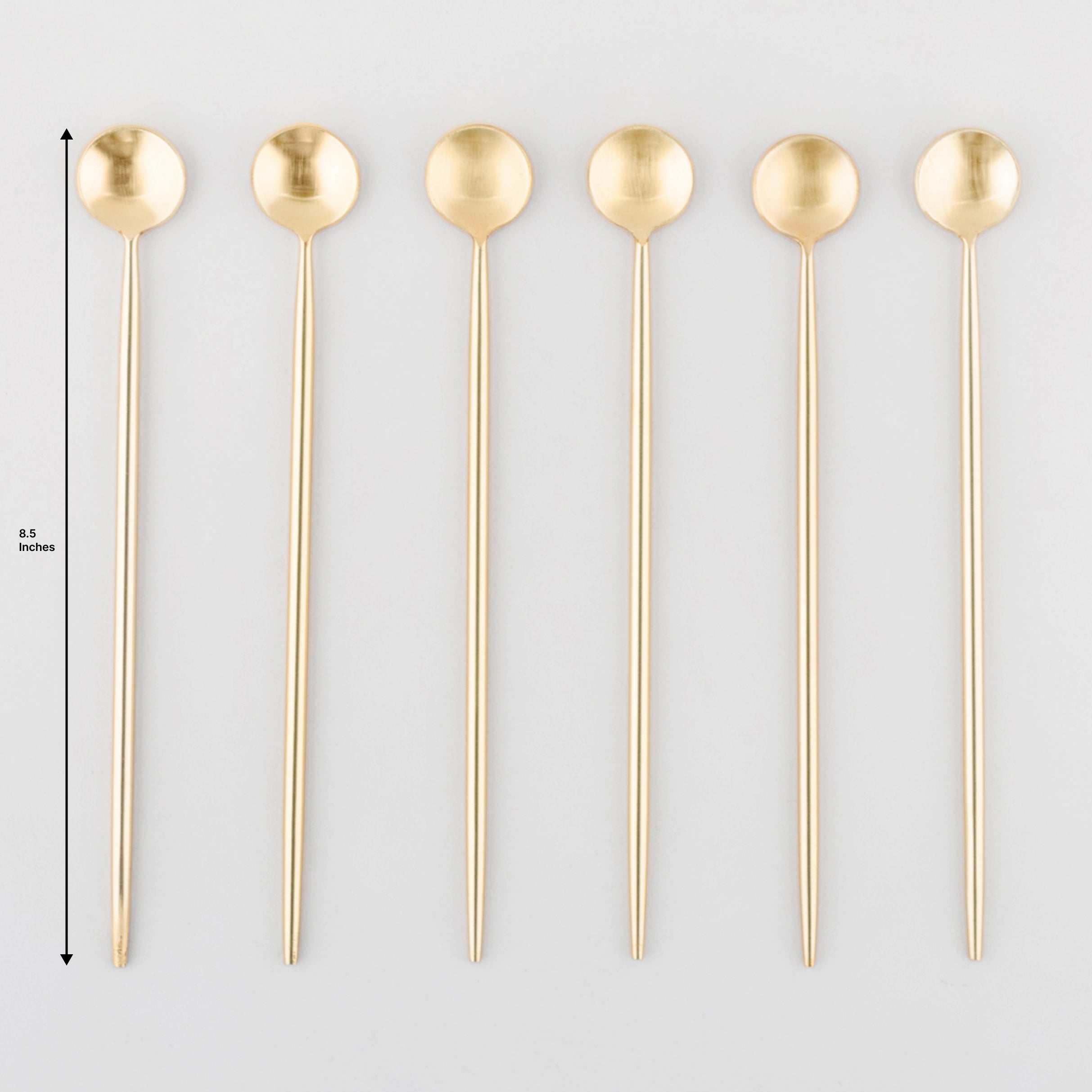 Set of 6 Stainless Steel Stirrers with Brass Coating