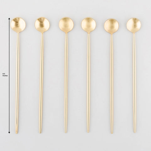 Set of 6 Stainless Steel Stirrers with Brass Coating - Eyaas