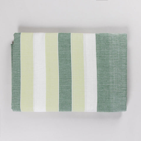 Striped King-size Bed Cover & Pillow Cover, Moss Green - Eyaas