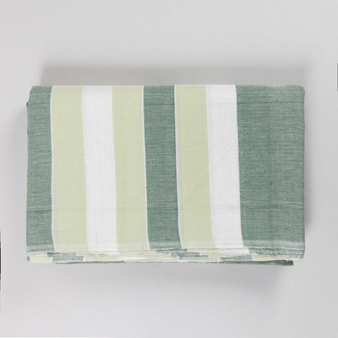 Striped King-size Bed Cover & Pillow Cover, Moss Green - Eyaas