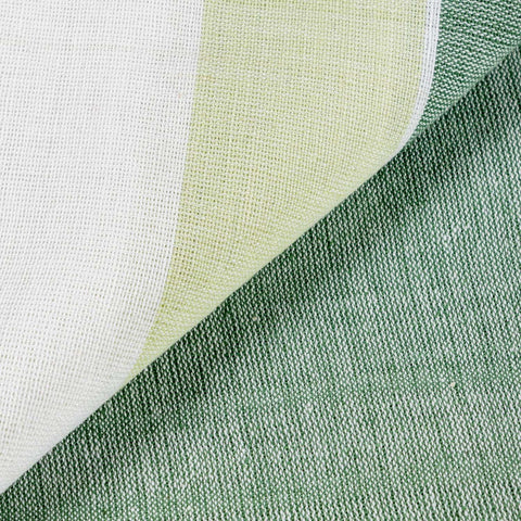 Striped King-size Bed Cover & Pillow Cover, Moss Green - Eyaas